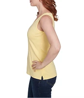 Ruby Rd. Scoop Neck Sleeveless Cotton Rib Knit Tank