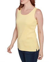 Ruby Rd. Scoop Neck Sleeveless Cotton Rib Knit Tank