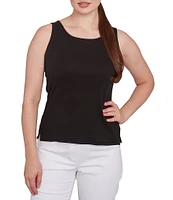 Ruby Rd. Scoop Neck Sleeveless Cotton Rib Knit Tank