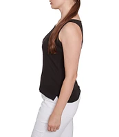 Ruby Rd. Scoop Neck Sleeveless Cotton Rib Knit Tank