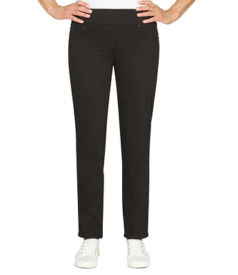 Ruby Rd. Soft Hand Twill Mid Rise Straight Leg Pull-On Ankle Pants