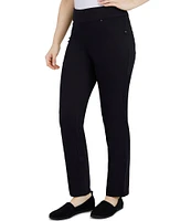 Ruby Rd. Soft Hand Twill Mid Rise Straight Leg Pull-On Ankle Pants