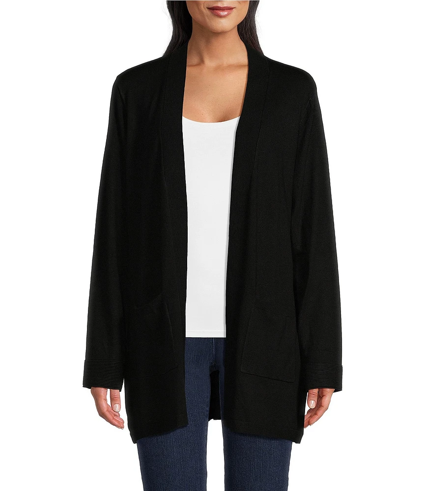 Ruby Rd. Solid Long Sleeve Open-Front Cardigan