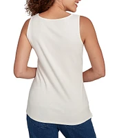 Ruby Rd. Solid Ribbed Knit Scoop Neck Sleeveless Tank
