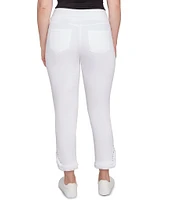 Ruby Rd. Straight Leg Embellished Fringe Hem Detail Pull-On Pants