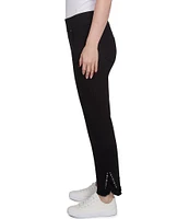 Ruby Rd. Straight Leg Embellished Fringe Hem Pull-On Pants