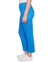 Ruby Rd. Stretch Colored Denim Straight Leg Side Vented Hem Faux Front Pocket Ankle Pants