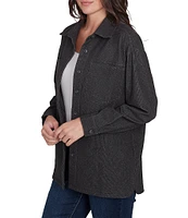 Ruby Rd. Stretch Point Collar Long Sleeve Button-Front Jacket