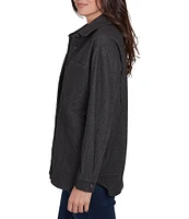 Ruby Rd. Stretch Point Collar Long Sleeve Button-Front Jacket