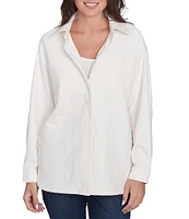 Ruby Rd. Stretch Point Collar Long Sleeve Button-Front Jacket