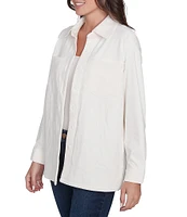 Ruby Rd. Stretch Point Collar Long Sleeve Button-Front Jacket