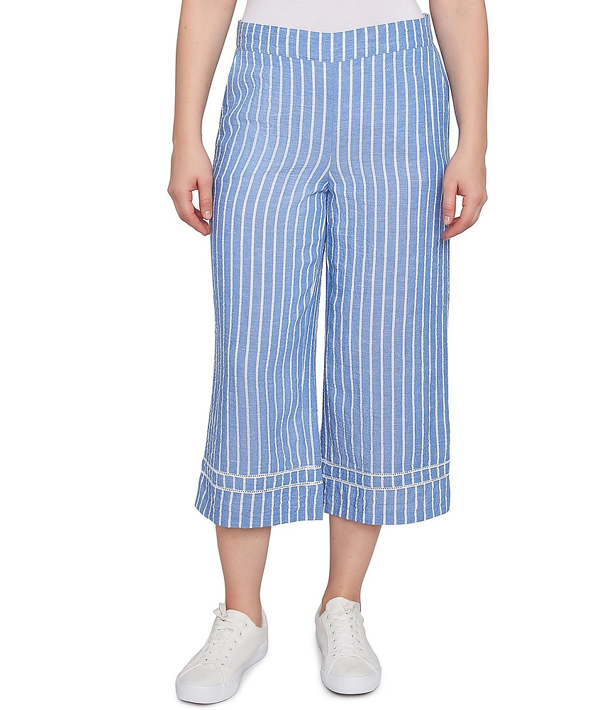 Ruby Rd. Stripe Wide Leg Pull-On Pants