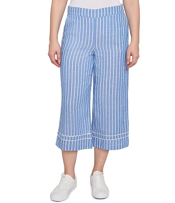 Ruby Rd. Stripe Wide Leg Pull-On Pants