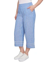 Ruby Rd. Stripe Wide Leg Pull-On Pants