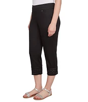 Ruby Rd. Tencel ™ Embroidered Lotus Lace Hem Pull-On Pants