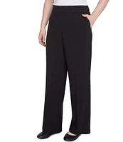 Ruby Rd. Tropical Pleated Wide Leg Pull-On Pants