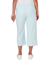 Ruby Rd. Woven Striped Straight Leg Crop Pants