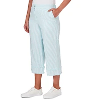 Ruby Rd. Woven Striped Straight Leg Crop Pants