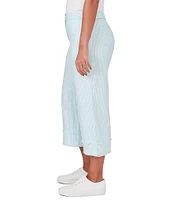 Ruby Rd. Woven Striped Straight Leg Crop Pants