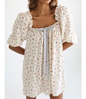 Rumored Darling Floral Print Baby Doll Mini Dress
