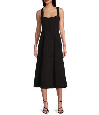 Rumored Mayfair Midi Button Front Midi Dress