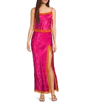 Rumored Meadow High Slit Coordinating Maxi Skirt