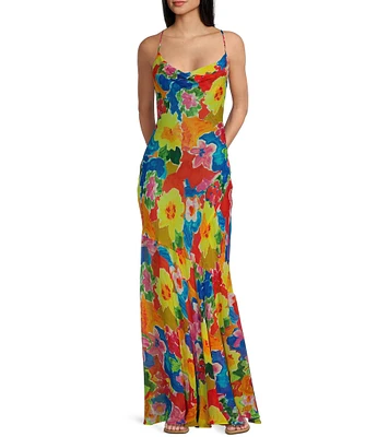 Rumored Santeria Cowl Neck Maxi Dress