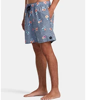 RVCA Barnes Elastic 17#double; Outseam Floral Board Shorts