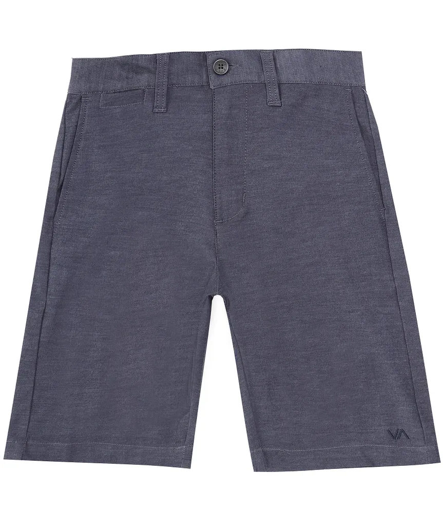 RVCA Big Boys 8-20 Back In Hybird 19#double; Inseam Flat Front Shorts