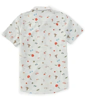 RVCA Big Boys 8-20 Short Sleeve Luke Printed Woven Shirt