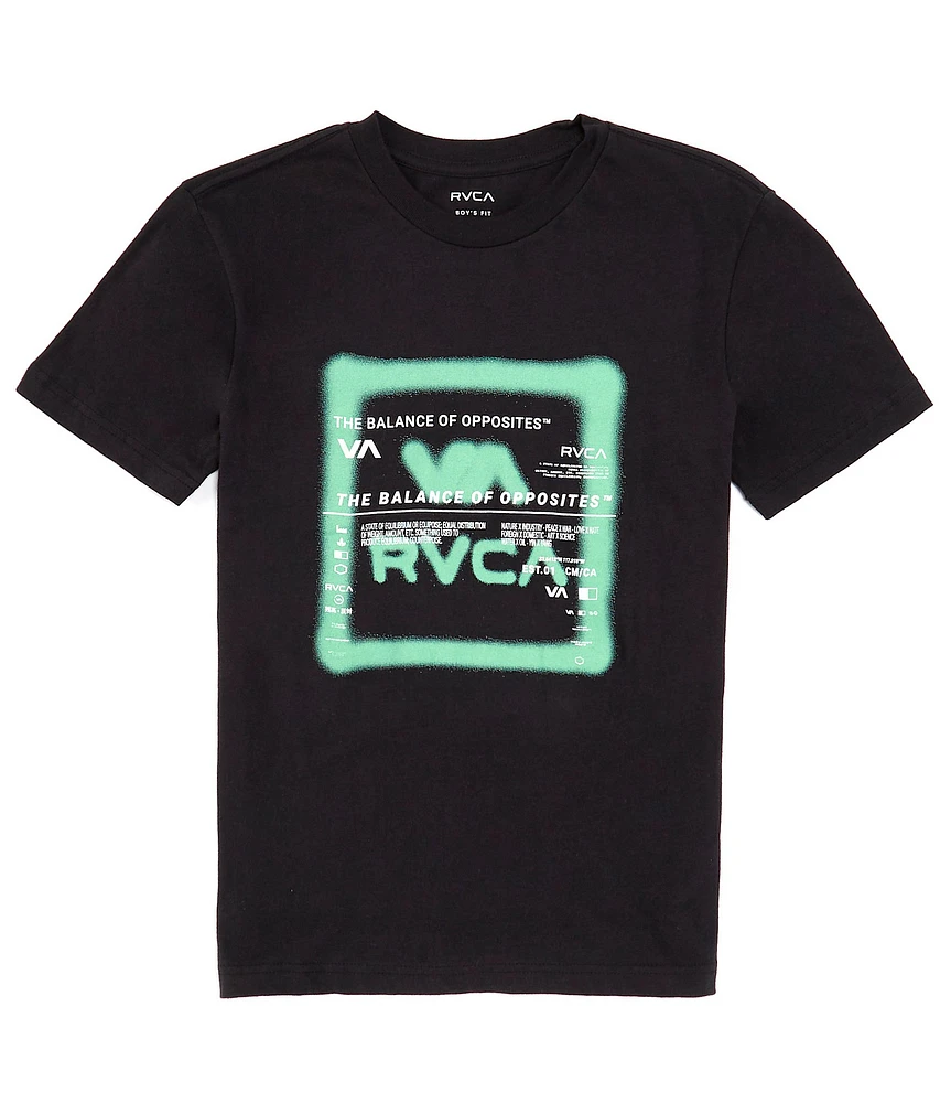 RVCA Big Boys 8-20 Short Sleeve Spray Text T-Shirt