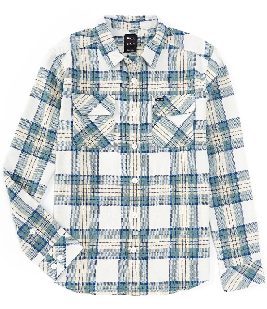 Roundtree & Yorke Long Sleeve Medium Plaid Flannel Sport Cotton Shirt