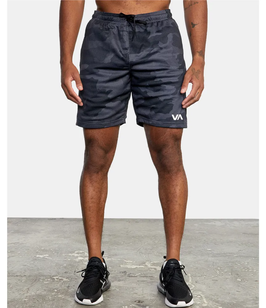 RVCA VA Sport Mesh 17#double; Outseam Camo Print Performance Training Shorts