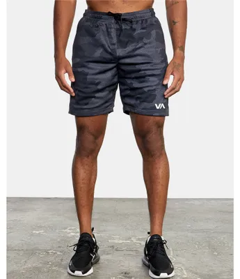 RVCA VA Sport Mesh 17#double; Outseam Camo Print Performance Training Shorts