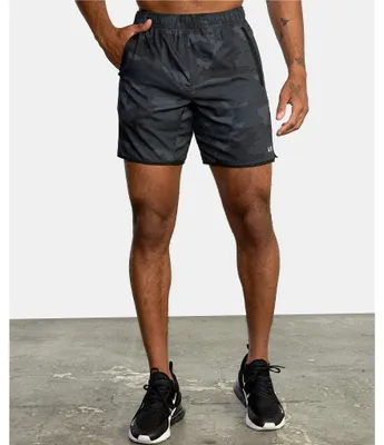 RVCA VA Sport Yogger lV Elastic Pull-On 17#double; Outseam Camo Athletic Shorts