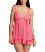 Rya Collection Dahlia Chiffon Babydoll & Ruffled-Edged Bikini Panty