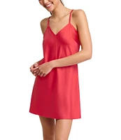 Rya Collection Fresh Satin Keyhole Back Sleeveless V-Neck Chemise
