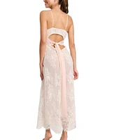 Rya Collection Giselle Chantilly Lace Sleeveless V-Neck Open-Back Long Bridal Gown