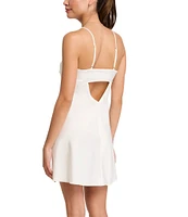 Rya Collection Pearl Sleeveless V-Neck Embroidered Pearl Charmeuse Bridal Chemise