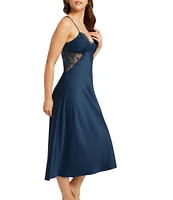 Rya Collection Serena Charmeuse Lace V-Neck Gown