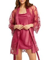 Rya Collection Lace Charmeuse Cowl Neck Sleeveless Solid Chemise