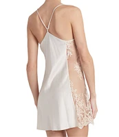 Rya Collection Lace Charmeuse Cowl Neck Sleeveless Solid Chemise