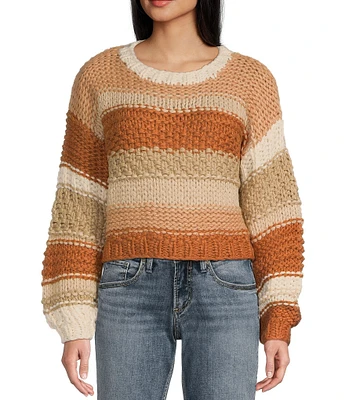 Sadie & Sage Butter Pecan Stripe Chunky Sweater