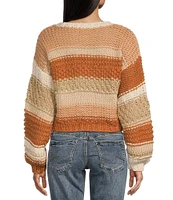 Sadie & Sage Butter Pecan Stripe Chunky Sweater