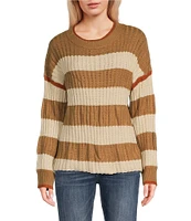 Sadie & Sage Crewneck Violette Striped Sweater