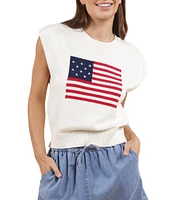 Sadie & Sage Crochet American Dream Cap Sleeve Sweater