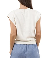 Sadie & Sage Crochet American Dream Cap Sleeve Sweater