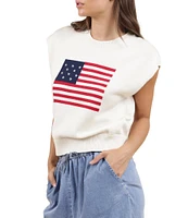 Sadie & Sage Crochet American Dream Cap Sleeve Sweater