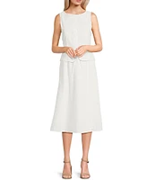 Sadie & Sage Eyelet Drawstring Waist Midi Skirt