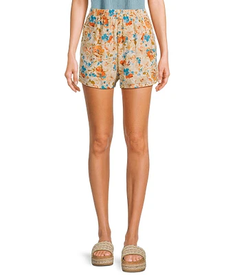 Sadie & Sage Flat Front Floral Printed Shorts